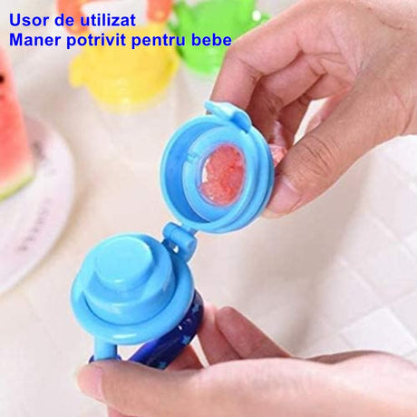 Suzeta pentru diversificarea alimentatiei/dentitie Vivimall, potrivit pentru fructe si piure proaspat, Albastru, fara BPA - vivimall.ro