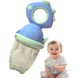 Suzeta pentru Fructe, Vivimall, pentru Bebelusi, din Silicon Alimentar, +4 Luni, 2 mm Grosime Gauri Tetina, 12.4 x 5.1 x 4.7 cm, Albastru - vivimall.ro