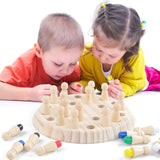 Joc de Memorie, Vivimall, pentru Toata Familia, din Lemn, Diametru Tabla de Joc 16 cm, Interactiva, +4 Ani, 6 Culori, Multicolor - vivimall.ro