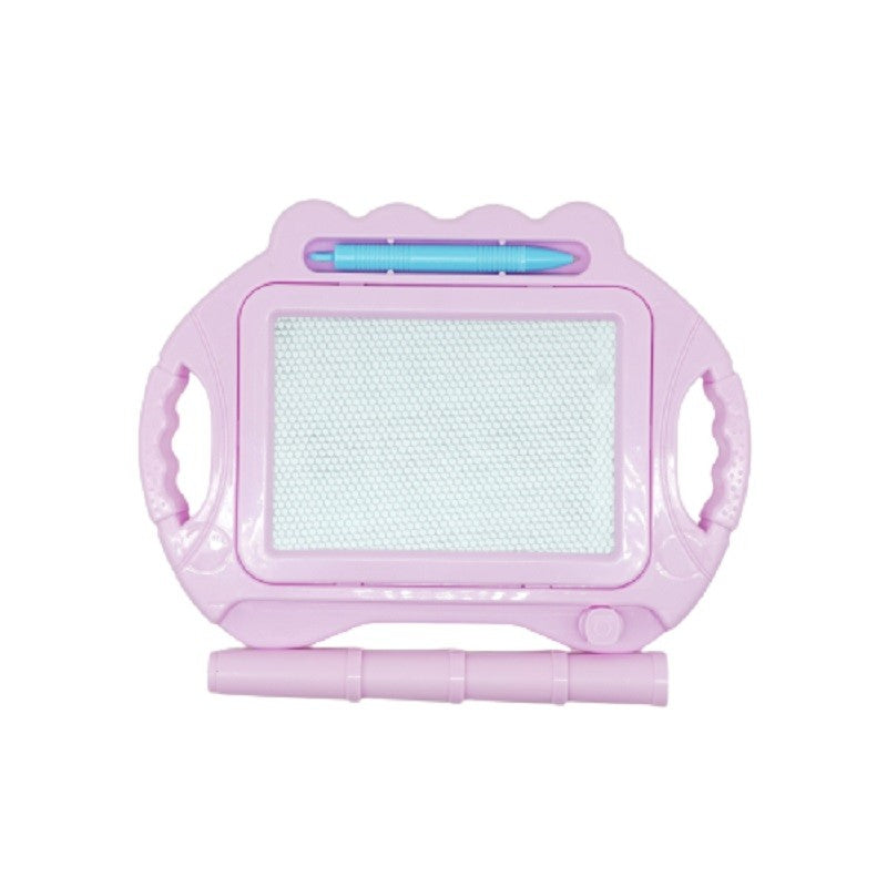 Tabla Magnetica Pentru Desen Pix, Forma Dreptunghi, Dimensiuni 23X17 Cm, Dezvolta Creativitatea, Cu Picioare Suport, Roz Pal - vivimall.ro