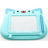 Tablita Magnetica de Scris si Desenat, Vivimall, Model Pisica, cu Creion, Dimensiuni 23.2x18.5 cm, Suprafata Desen 14.6x10.4 cm, Dezvolta Imaginatia si Creativitatea, Incurajeaza Exersarea Scrisului, Albastru, Resigilat - vivimall.ro