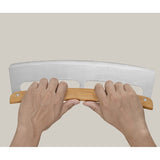 Taietor Feliator de Pizza, Vivimall, din Otel Inoxidabil, cu Capac, Maner din Lemn, Antialunecare, Lama Neteda si Ascutita, 34x10 cm, Maro - vivimall.ro