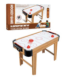 Masa Air Hockey Graffiti cu Picioare Lungi, Vivimall, Lemn, 2 Pucuri, Tabela Scor, 2 Impingatoare, 76x38x61 cm, Maro - vivimall.ro