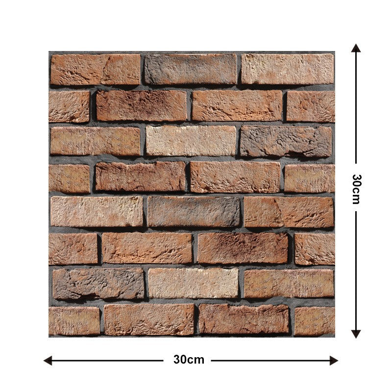Set 10 X Placi Tapet Autocolant 3D Cu Imitatie De Caramida De Exterior, Pentru Perete Bucatarie Sufragerie, Usor De Curatat, Rezistent La Apa, Autoadeziv, 30X30 Cm, Maro - vivimall.ro