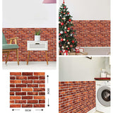10 X Placi Tapet Autocolant 3D Cu Imitatie De Caramida, Pentru Perete Bucatarie Sufragerie, Usor De Curatat, Rezistent La Apa, Autoadeziv, 30X30 Cm, Rosu - vivimall.ro