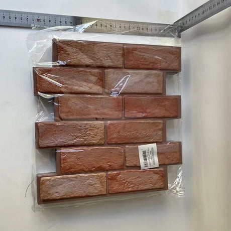 Set 10 x Placi Tapet Autocolant 3D cu Imitatie de Caramida, pentru Perete Bucatarie Sufragerie, Usor de Curatat, Rezistent la Apa, Autoadeziv, 30x30 cm, Maro - vivimall.ro