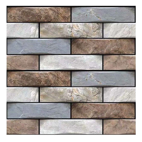 10 x Placi Tapet Autocolant 3D cu Imitatie de Marmura, pentru Perete Bucatarie Sufragerie, Usor de Curatat, Rezistent la Apa, Autoadeziv, 30x30 cm, Gri Maro Bej - vivimall.ro