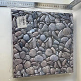 Set 10 x Placi Tapet Autocolant 3D cu Imitatie de Pietre Mici, pentru Perete Bucatarie Sufragerie, Usor de Curatat, Rezistent la Apa, Autoadeziv, 30x30 cm, Gri - vivimall.ro