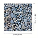Set 10 x Placi Tapet Autocolant 3D cu Imitatie de Pietre Mici, pentru Perete Bucatarie Sufragerie, Usor de Curatat, Rezistent la Apa, Autoadeziv, 30x30 cm, Gri - vivimall.ro