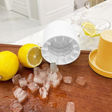 Tava de Gheata din Silicon cu Capac, Vivimall, Forma de Gheata pentru Racirea Bauturilor, in Forma de Pahar, Silicon fara BPA, Cuburi de Gheata, 9x8.5x8 cm, Galben - vivimall.ro