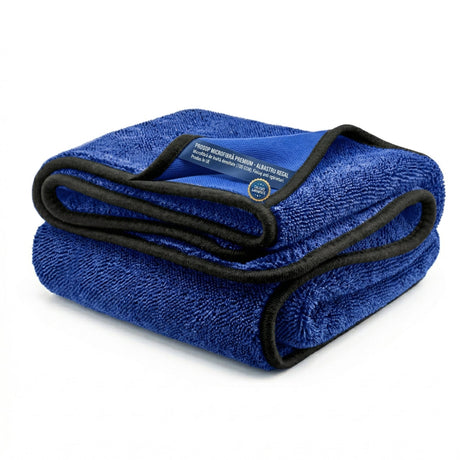 Prosop uscare auto Flippy albastru închis, microfibră 600 GSM, dimensiuni 90x70 cm – vedere frontală