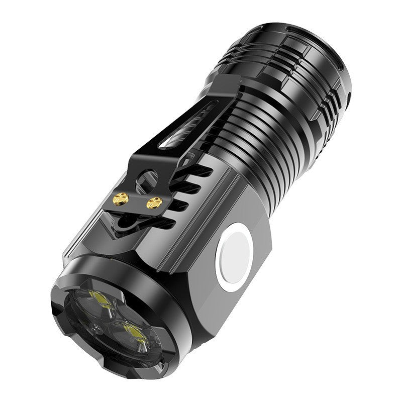 Фенерче с 3 LED ядра, USB зареждане, автономност 4-20 часа, максимален обхват 100-200 м, 5 W, скоба за окачване, магнитно дъно, поцинковано