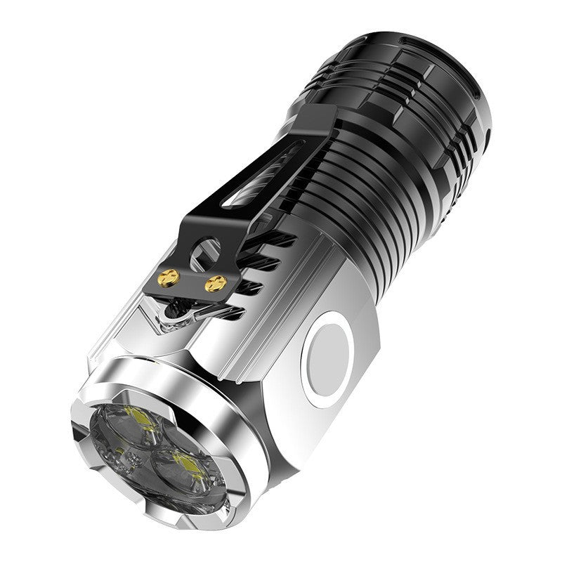 Фенерче с 3 LED ядра, USB зареждане, автономност 4-20 часа, максимален обхват 100-200 м, 5 W, скоба за окачване, магнитно дъно