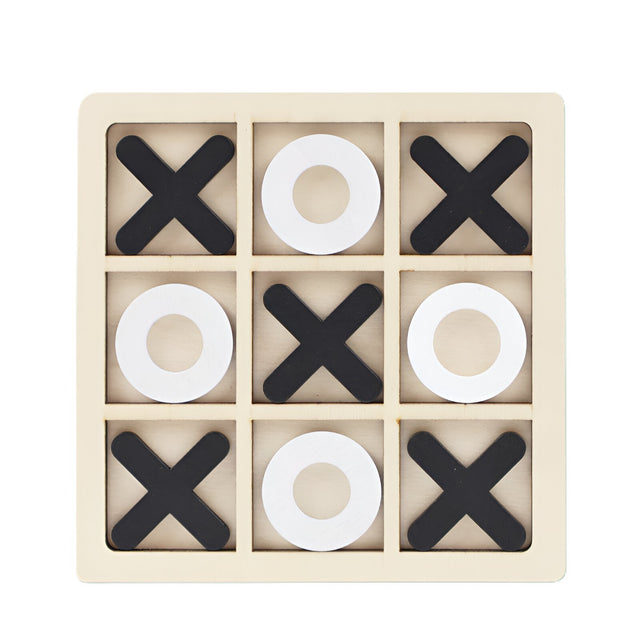 Jucarie Montessori Tic Tac Toe, Vivimall, Educativa, Interactiva, din lemn, X si O, 9 Piese, 14.3x14.3 cm, Negru Alb - vivimall.ro