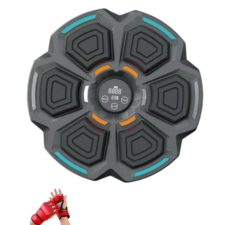 Tinta Lovituri Box Montabil pe Perete, Vivimall, Negru, Difuzor, Bluetooth, Iluminare LED, 41.5 x 6.5 x 42 cm, Manusi Incluse - vivimall.ro