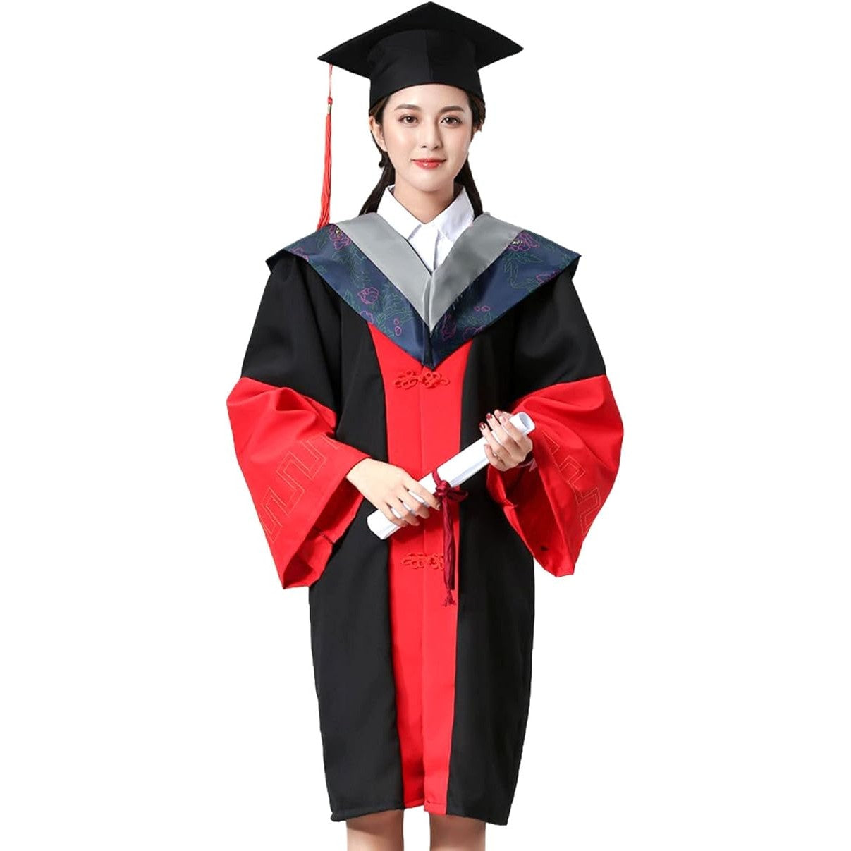 Toca Absolvire, Vivimall, Neagra cu Snur Rosu, Universala - vivimall.ro