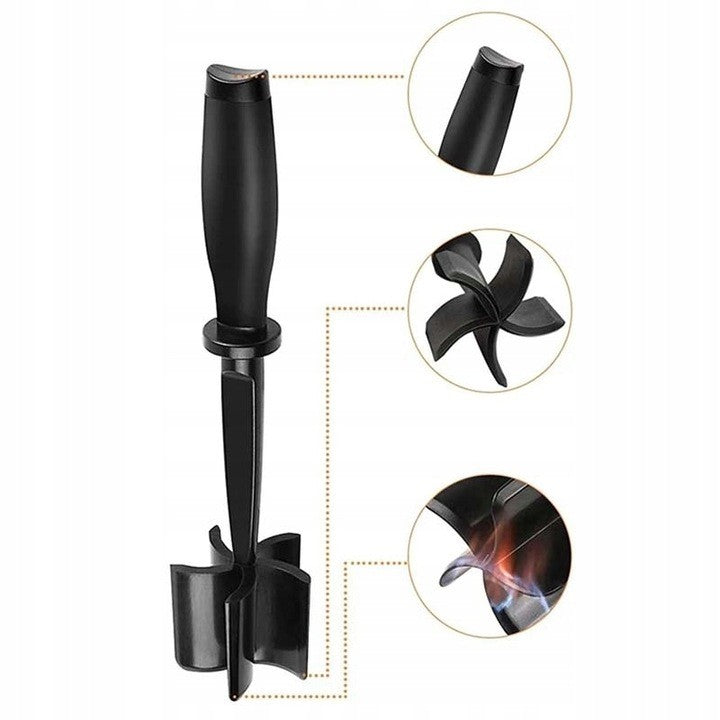 Tocator De Carne Manual, Cu Lama Pentru Tocarea Si Amestecarea Carnii, 28X6Cm, Cu 5 Lame Curbate, Rezistent La Caldura, Multifunctional, Plastic Rezistent, Negru - vivimall.ro