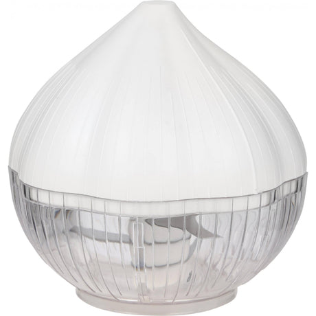 Tocator manual pentru usturoi, in forma de usturoi, cutite rezistente, utilizare prin apasare, material ABS si inox, 9.5x9.5x9.3 cm, alb - vivimall.ro