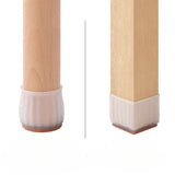 Set 16 Protectii pentru Picioare Scaun si Podea, Vivimall, Universale din Silicon, Model Patrat, Alb Transparent - vivimall.ro