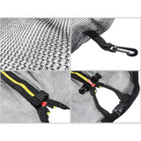 Trambulina pentru Copii, Flippy, Gradina si Exterior, Plasa de Protectie, Scara de Acces, Susutinere din Otel Galvanizat, Capacitate 8-9 Persoane, Pana la 450 kg, 4.28 x 2.6 m, Albastru/Negru - vivimall.ro