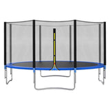 Trambulina pentru Copii, Flippy, Gradina si Exterior, Plasa de Protectie, Scara de Acces, Susutinere din Otel Galvanizat, Capacitate 8-9 Persoane, Pana la 450 kg, 4.28 x 2.6 m, Albastru/Negru - vivimall.ro