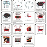 Trambulina pentru Copii, Flippy, pentru Gradina si Interior, cu Plasa de Siguranta si Fermoar, Sustinere din Otel Galvanizat, Bara de Gimnastica Reglabila, Sac de Box, Capacitate 200 kg, 140 cm, 3+ ani, Multicolor - vivimall.ro