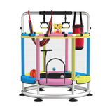 Trambulina pentru Copii, Flippy, pentru Gradina si Interior, cu Plasa de Siguranta si Fermoar, Sustinere din Otel Galvanizat, Bara de Gimnastica Reglabila, Sac de Box, Capacitate 200 kg, 140 cm, 3+ ani, Multicolor - vivimall.ro