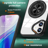 Husa de Protectie TPU, Vivimall, pentru iPhone 16 Plus, Anticadere, cu Incarcare Wireless, Tehnologie Magsafe, Inel Magnetic Rotativ cu Functie de Suport, Transparent-Negru - vivimall.ro