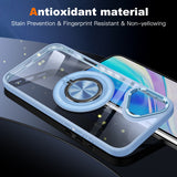 Husa de Protectie TPU, Vivimall, pentru iPhone 16, Anticadere, cu Incarcare Wireless, Tehnologie Magsafe, Inel Magnetic Rotativ cu Functie de Suport, Transparent-Albastru Deschis - vivimall.ro