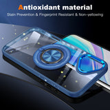 Husă protecție antisoc iPhone 16 TPU transparent albastru închis, vedere spate complet