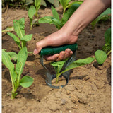 Transplantator Agricol Cilindric, Vivimall, din Otel si Plastic, 6 cm Diametru, cu Maner Flexibil, 23 x 6 x 13 cm, Verde - vivimall.ro