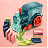 Trenulet educational de jucarie Vivimall, pe baterii, cu 60 piese de domino, 3-7 ani, Multicolor, 26.5 cm x 8 cm x 14 cm - vivimall.ro