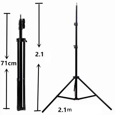 Trepied, Flippy, 210 cm, Metalic, Extensibil, 5 x 5 x 71 cm, Negru - vivimall.ro