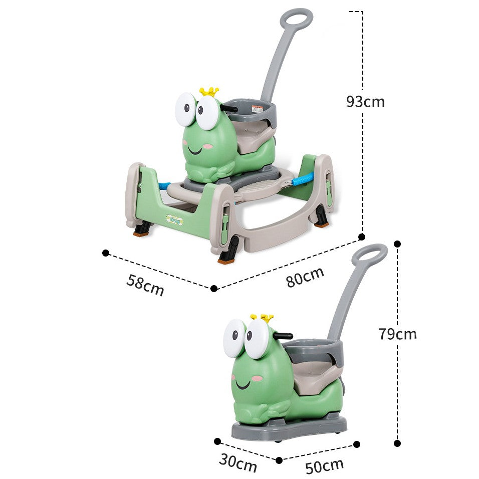 Masinuta Balansor Multifunctionala pentru Copii, Vivimall, Model Cal Scooter de tip Masinuta Balansor, Varsta 1-3 ani, 93 x 80 x 58 cm, cu Maner, Verde - vivimall.ro