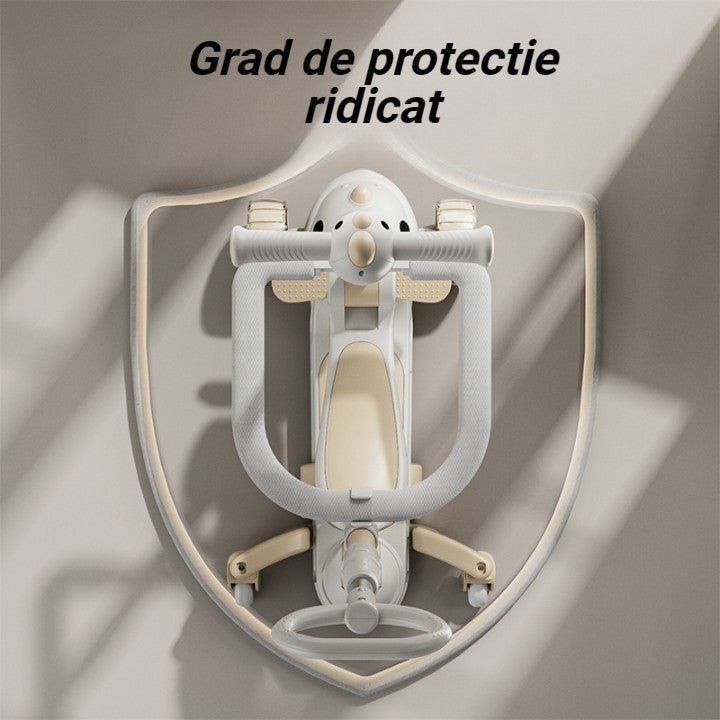 Trotineta Multifunctionala 6 in 1, Vivimall, Pentru Copii De La 10 Luni Pana La 12 Ani, Cu Maner De Impingere, Reglabil 360, Pliere Usoara, Reglarea Inaltimii, Model Dinozaur, Alb/Bej, Resigilat - vivimall.ro