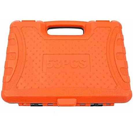 Trusa Chei Tubulare, Set 53 de Piese, Flippy, Surubelnita, Clichet, Tubulare, Imbus, Prelungitor, 27 x 20 x 5.5 cm, 1.5 kg, Cutie Rosu