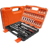 Trusa Chei Tubulare, Set 53 de Piese, Flippy, Surubelnita, Clichet, Tubulare, Imbus, Prelungitor, 27 x 20 x 5.5 cm, 1.5 kg, Cutie Rosu - vivimall.ro