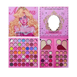 Trusa de Machiaj, KEVIN & COCO, Princess Palette. Fard de Pleoape, Iluminator, Corector, Ruj, 79 culori, 19.7 x 20 x 2 cm - vivimall.ro