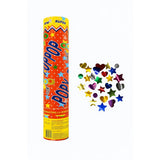 Tun de Confetti, Vivimall, Party Popper 40 cm, Model Stelute, Inimioare, Paiete Lucioase, 3 cm Diametru, Multicolor - vivimall.ro