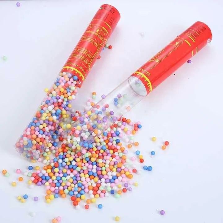 Tun de Confetti, 30 cm. Vivimall, Model Bilute, Confetti din Polistiren, Ambalaj de Plastic, Multicolor - vivimall.ro