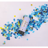 Tun de Confetti, Vivimall, Best Wishes 11 x 4 cm, Model Buline din Hartie si Folie, Albastru - vivimall.ro