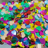 Tub de Confetti, Vivimall, Party Popper, 20x5 cm, Confetii Inimioare din Aluminiu, Multicolor - vivimall.ro