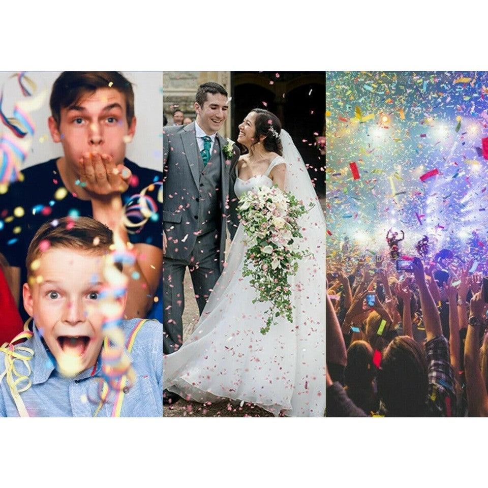 Tub de Confetti, Vivimall, Party Popper, 20x5 cm, Confetii Inimioare din Aluminiu, Multicolor - vivimall.ro