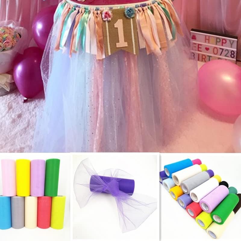 Tul Decorativ, Vivimall, 15 cm Latime, 22 cm Lungime, din Poliester, Alb - vivimall.ro