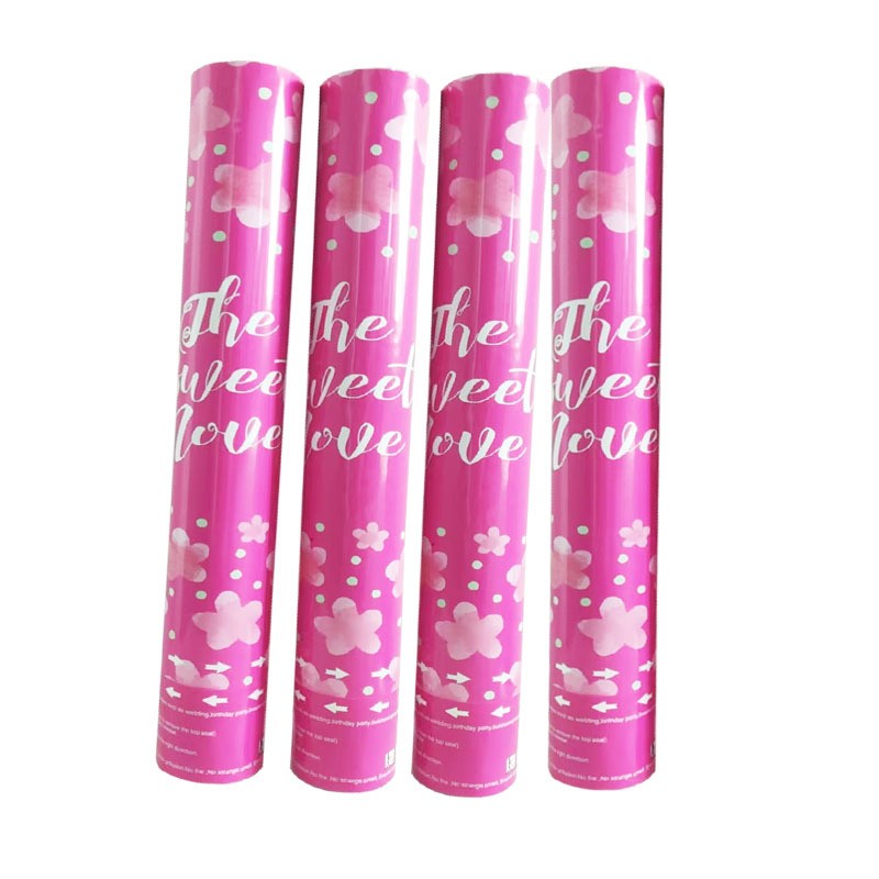 Tun Confetti, Vivimall, Confetti Inimioare si Mesaj Love, 40 x 5 cm, Roz Alb - vivimall.ro