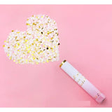 Tun Confetti Petrecere, Vivimall, Lungime 30 cm, Alb/Auriu - vivimall.ro