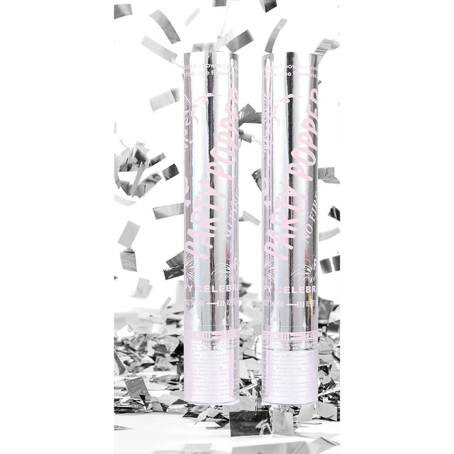 Tun Confetti Petrecere, Vivimall, Lungime 30 cm, Argintiu - vivimall.ro