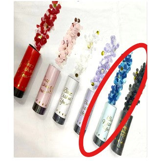 Tun de Confetti, Vivimall, Best Wishes 11 x 4 cm, Model Buline din Hartie si Folie, Albastru - vivimall.ro