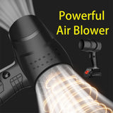 Suflanta de Aer Multifunctionala Portabila, Vivimall, Incarcare Auto, pentru Gratar, Masina, Indepartare Frunze si Praf, 1500 mAh, Viteta de Rotatie 25000 RPM, 2 Baterii de Li si Incarcator, Buton Lateral, Turcoaz - vivimall.ro