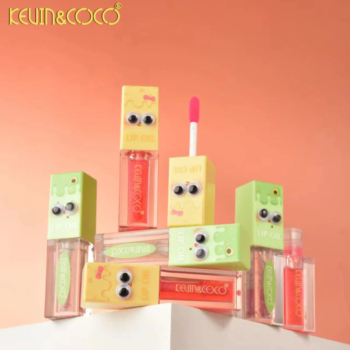 Ulei de Buze, Kevin&Coco, Lip Oil, Hidratant si Lucios, Efect Natural, Textura Usoara, Non-Lipicios, 27.1 g, 8.2 x 2 x 2 cm, Verde - vivimall.ro